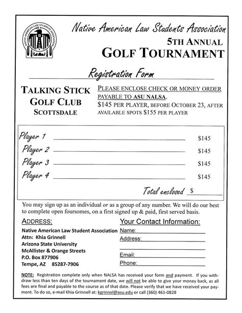 free golf tournament registration website